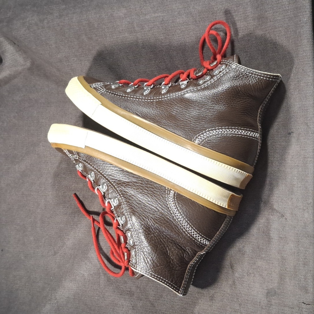 Converse Chuck Taylor All Star Hiker Hi Chocolate Leather Sneakers VG US 7.5 - Picture 13 of 16